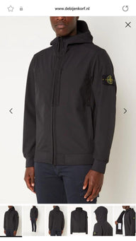 STONE ISLAND SOFTSHELL CAP ZWART