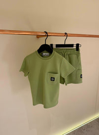 KIDS Zomerset Stone Island logo zakje borst Khaki