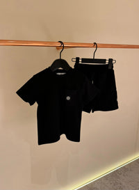 KIDS Zomerset Stone Island logo zakje borst Zwart