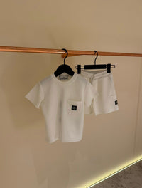 KIDS Zomerset Stone Island logo zakje borst Wit