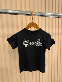 KIDS T-SHIRT MONCLER BORDUUR ZWART