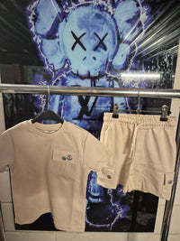 KIDS Zomerset Moncler+logo op borst beige