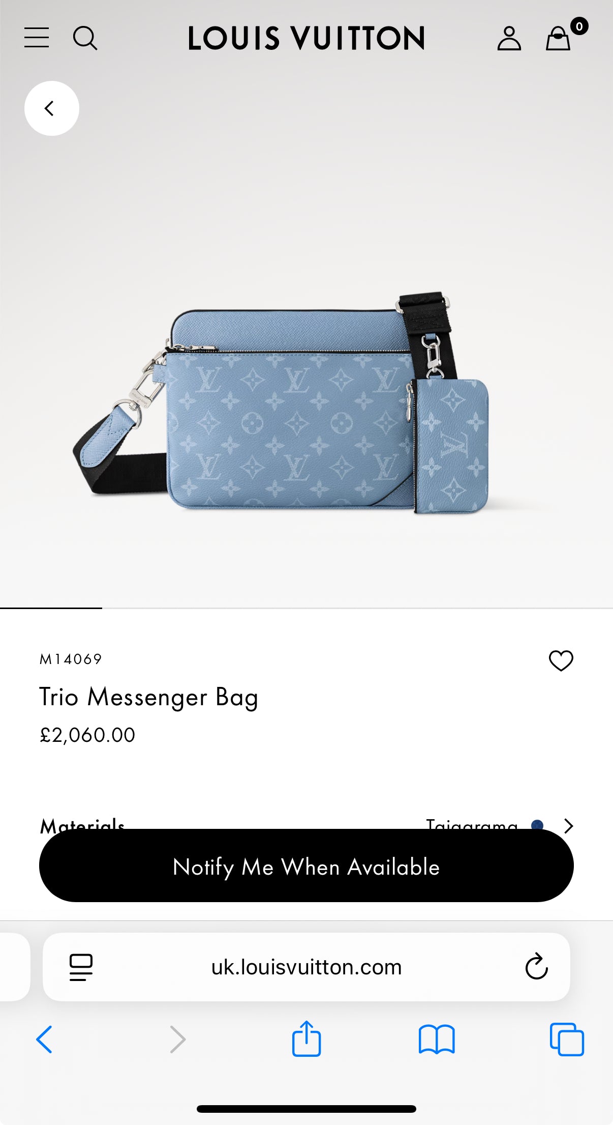 LV TRIO MESSENGER BAG BABY BLAUW