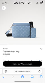 LV TRIO MESSENGER BAG BABY BLAUW