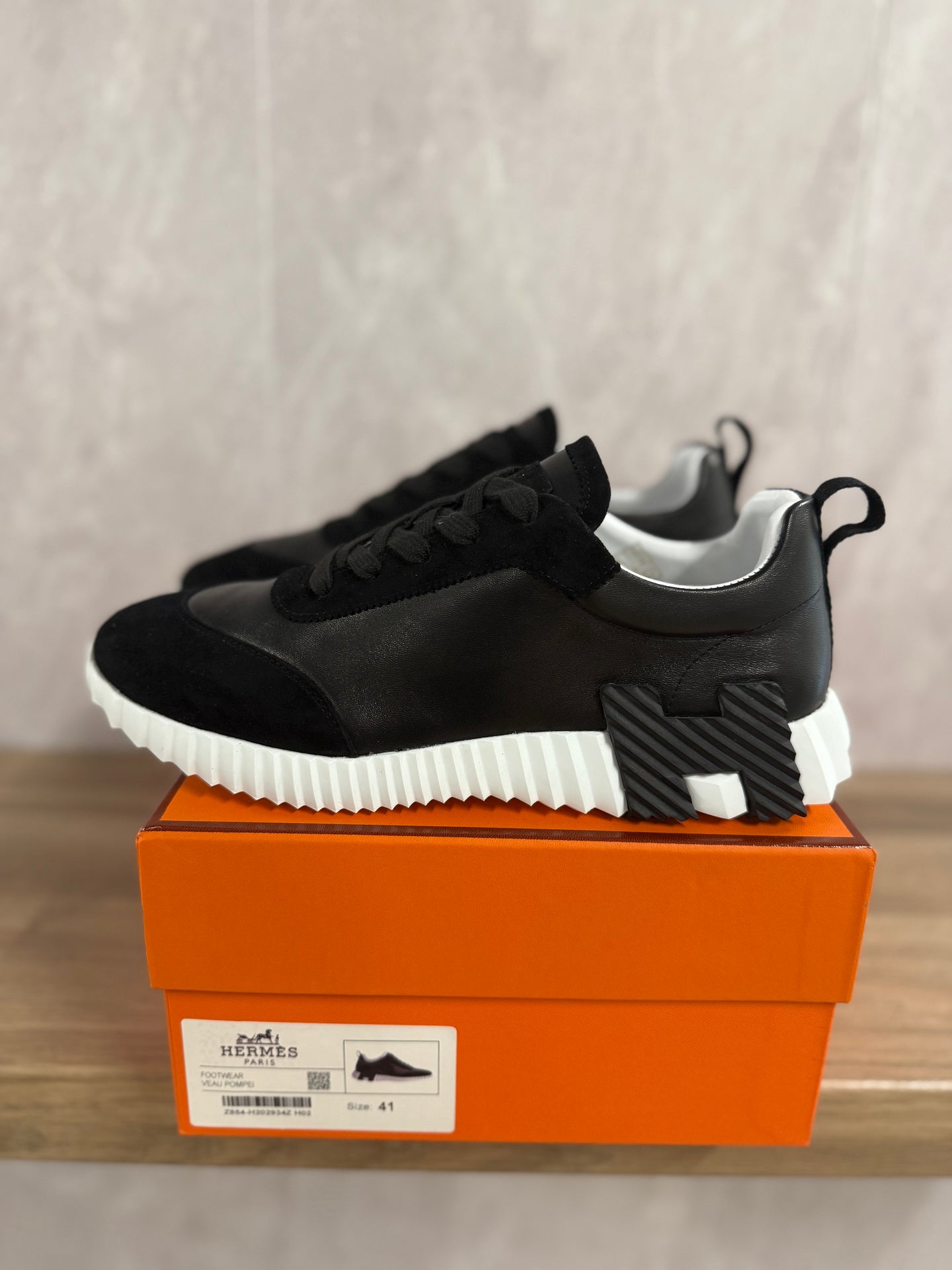 Hermes Bouncing Sneakers Zwart Wit