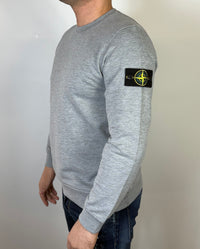 STONE ISLAND SWEATER GRIJS (met ghost logo)