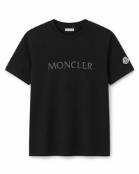 T-Shirt Moncler Zwart Groen Opdruk