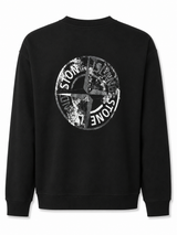 STONE ISLAND SWEATER (PRINT ACHTER) ZWART