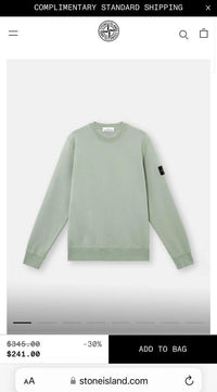 SWEATER STONE ISLAND MINT GROEN (met ghost logo)