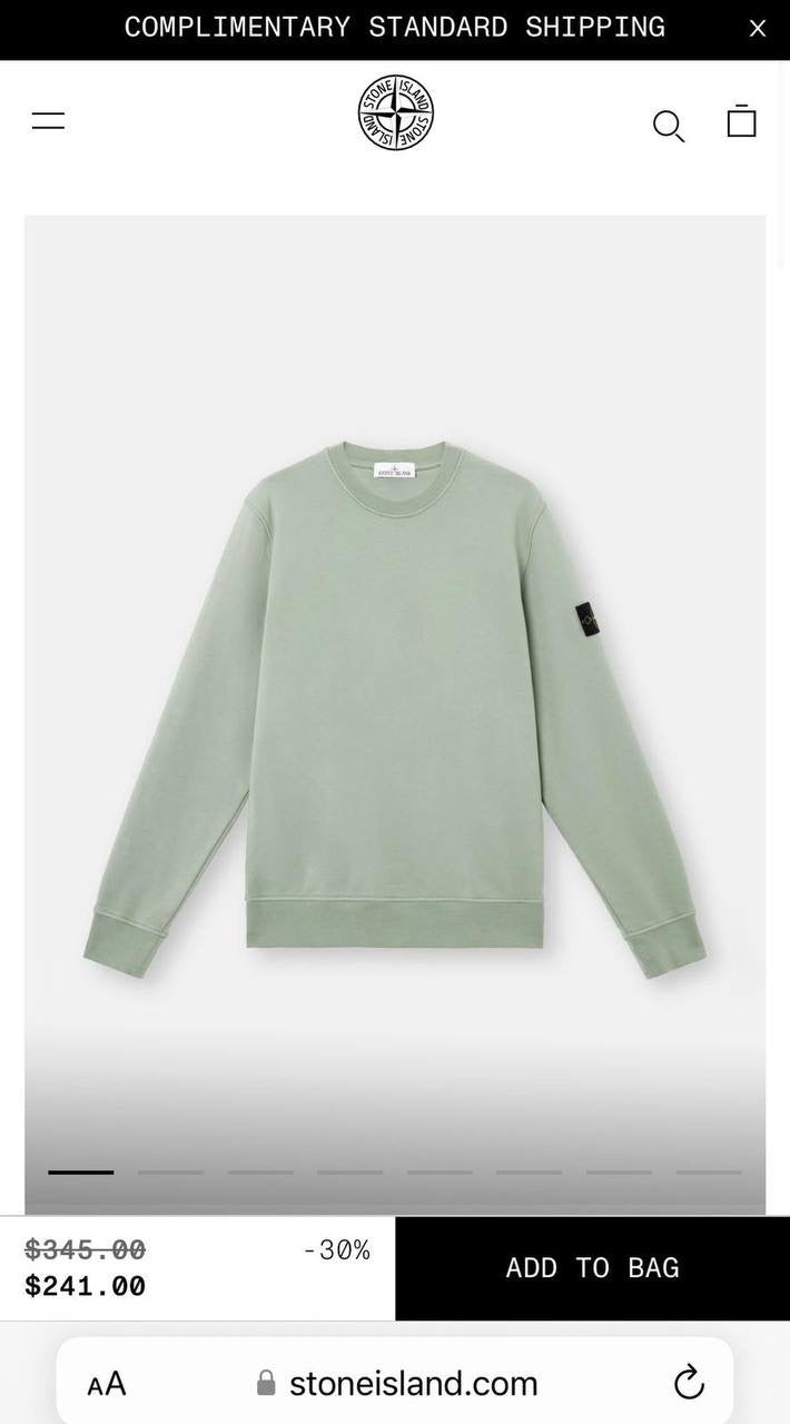 SWEATER STONE ISLAND MINT GROEN (met ghost logo)