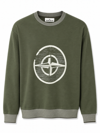 STONE ISLAND SWEATER WOL PRINT GROEN