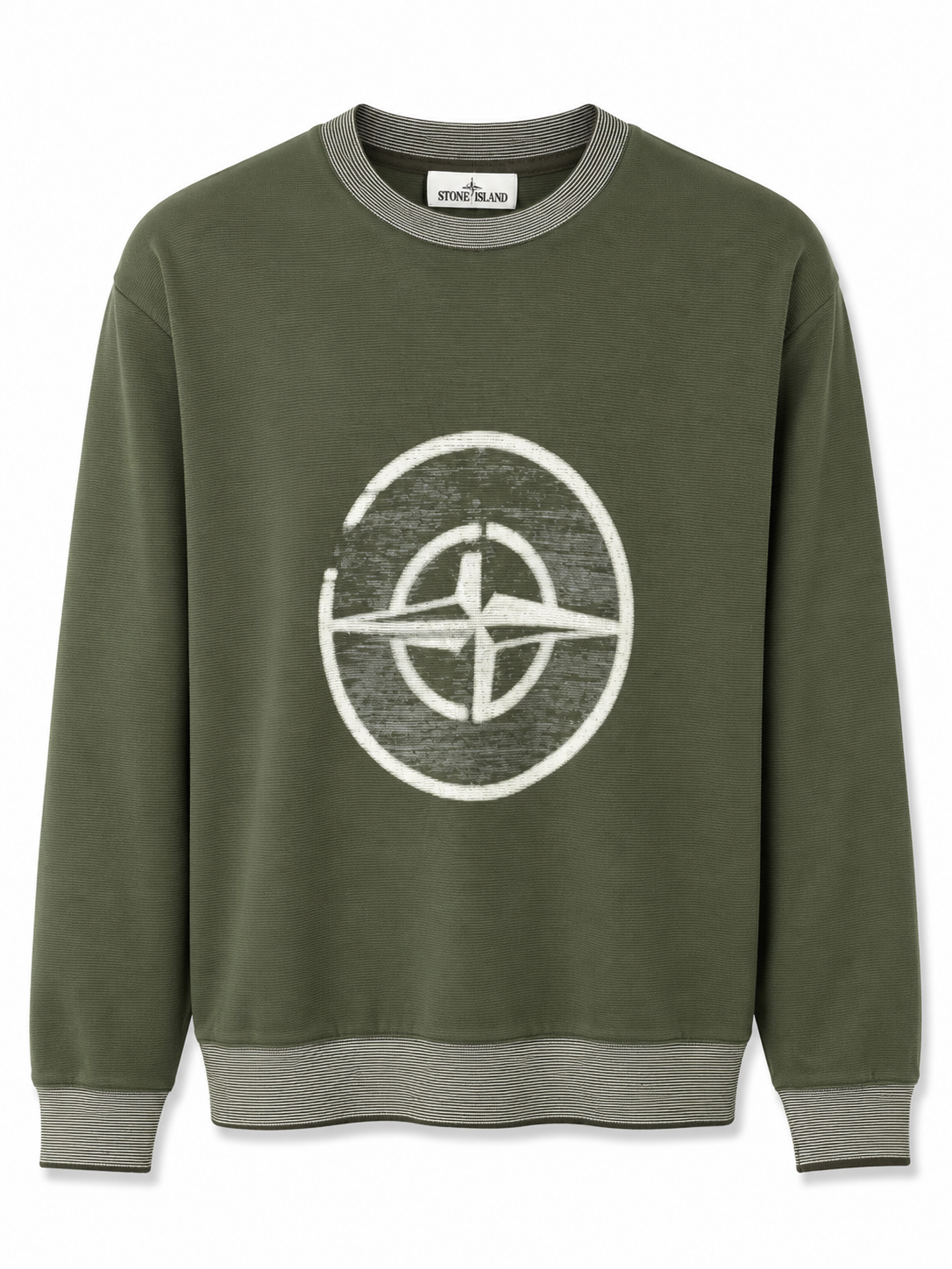 STONE ISLAND SWEATER WOL PRINT GROEN