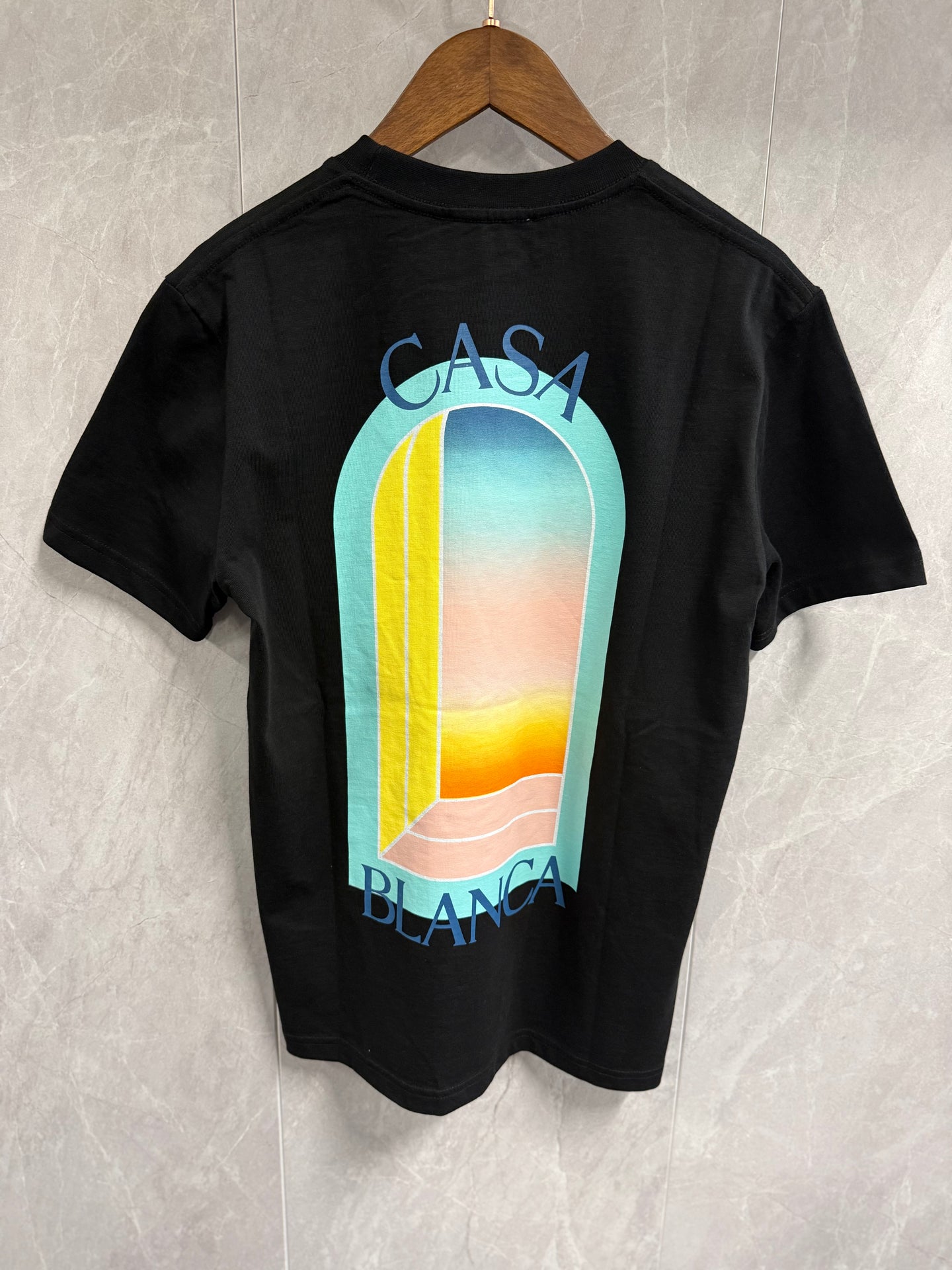 T-Shirt Casablanca Spiegel Zwart
