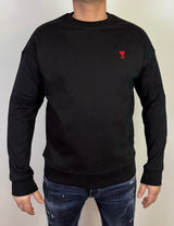 AMI ZWART (rood) SWEATER