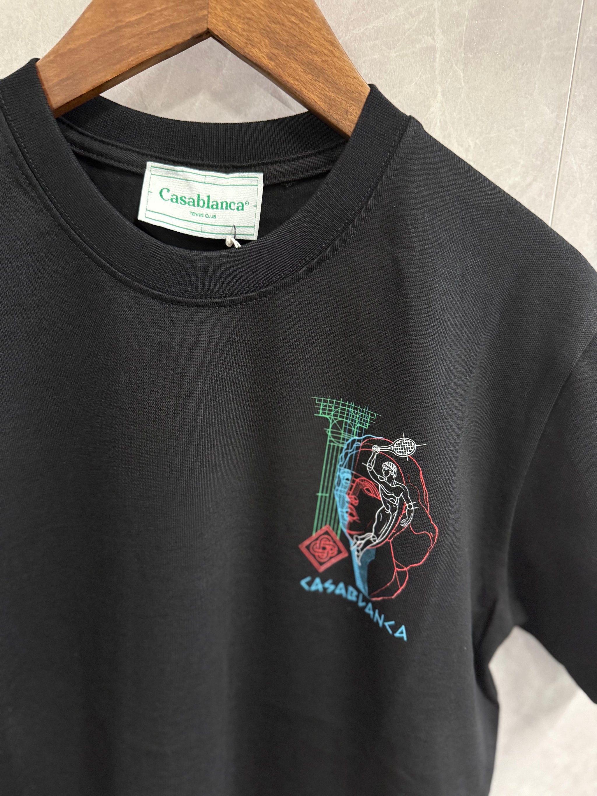 T-Shirt Casablanca Koets Tennis Zwart