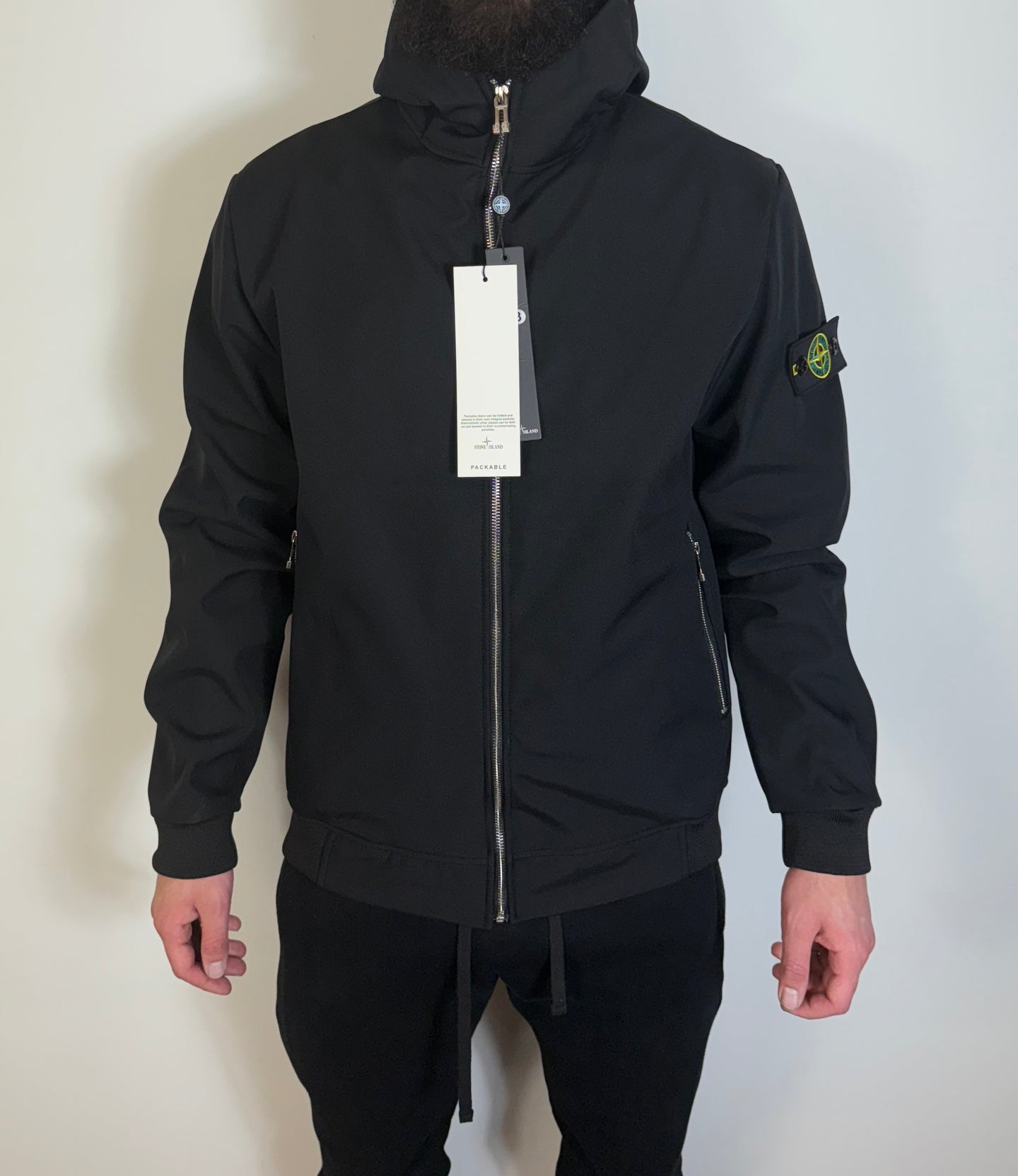 STONE ISLAND SOFTSHELL ZWART