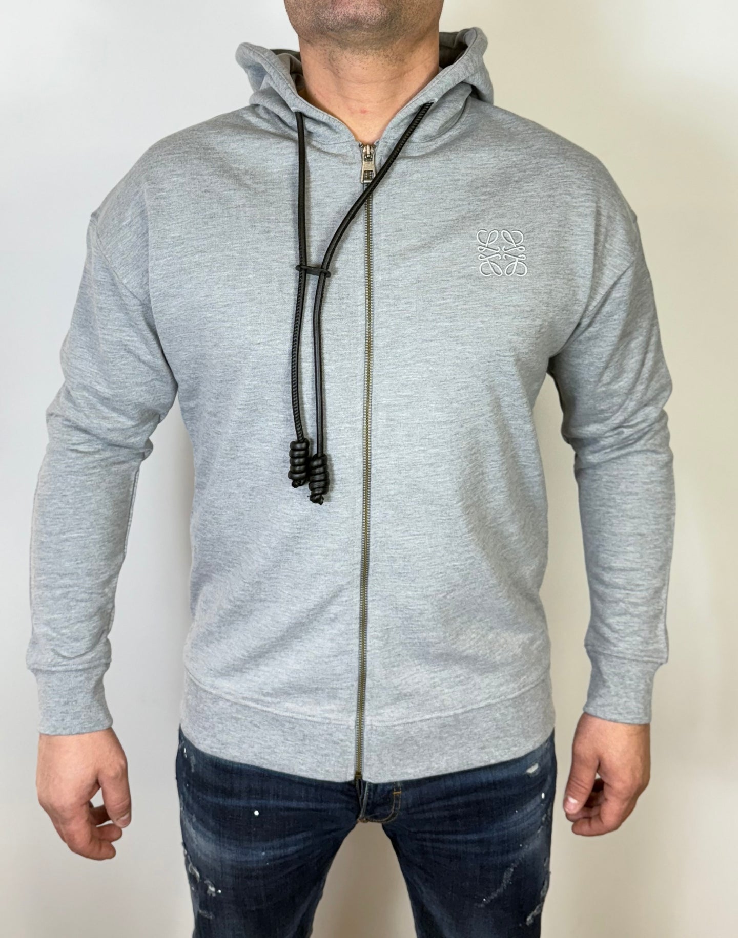 LOEWE VEST HOODIE MET RITS GRIJS