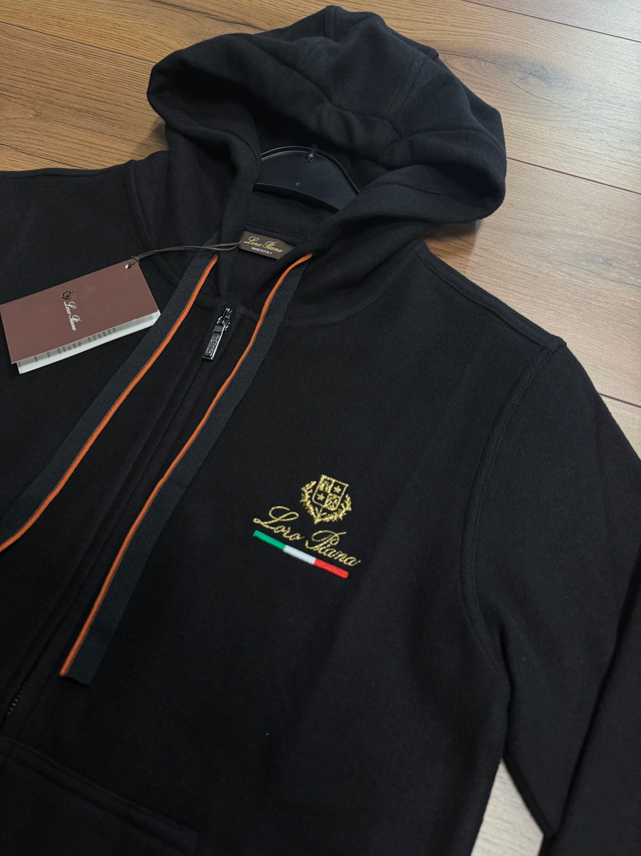 LORO PIANA VEST HOODIE ZWART