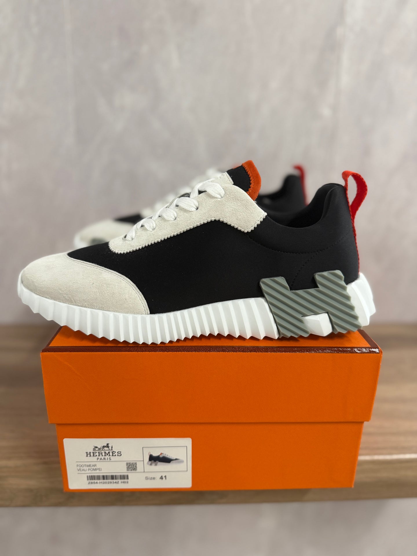 Hermes Bouncing Sneakers Wit Blauw