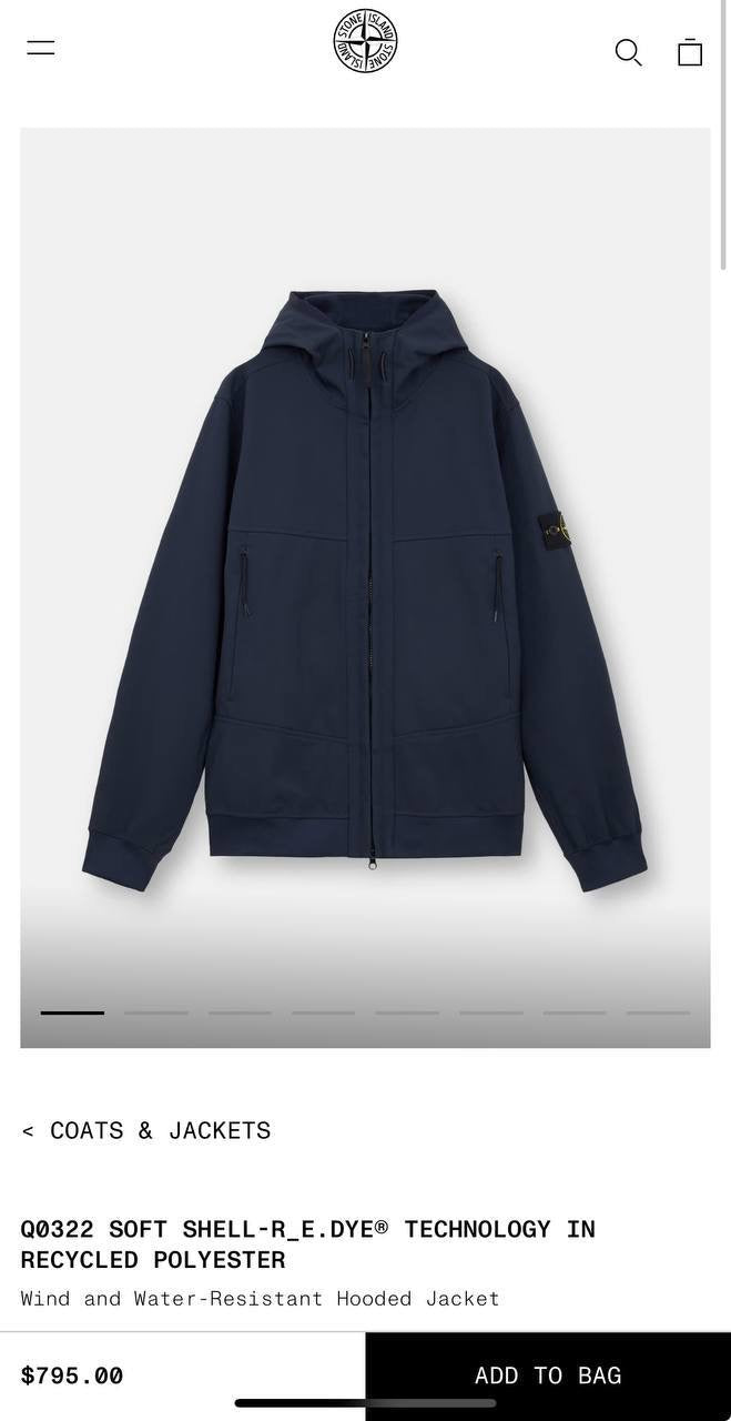 STONE ISLAND SOFTSHELL ZWART