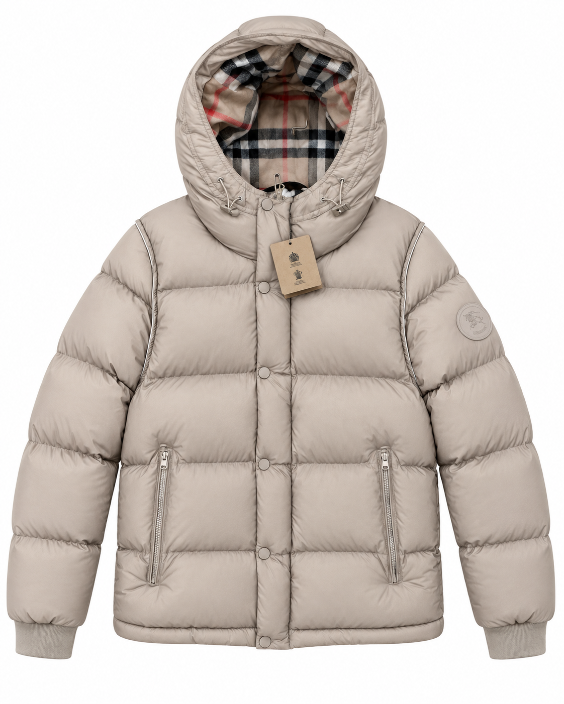 BURBERRY DONSJAS MET AFNEEMBARE MOUWEN BEIGE
