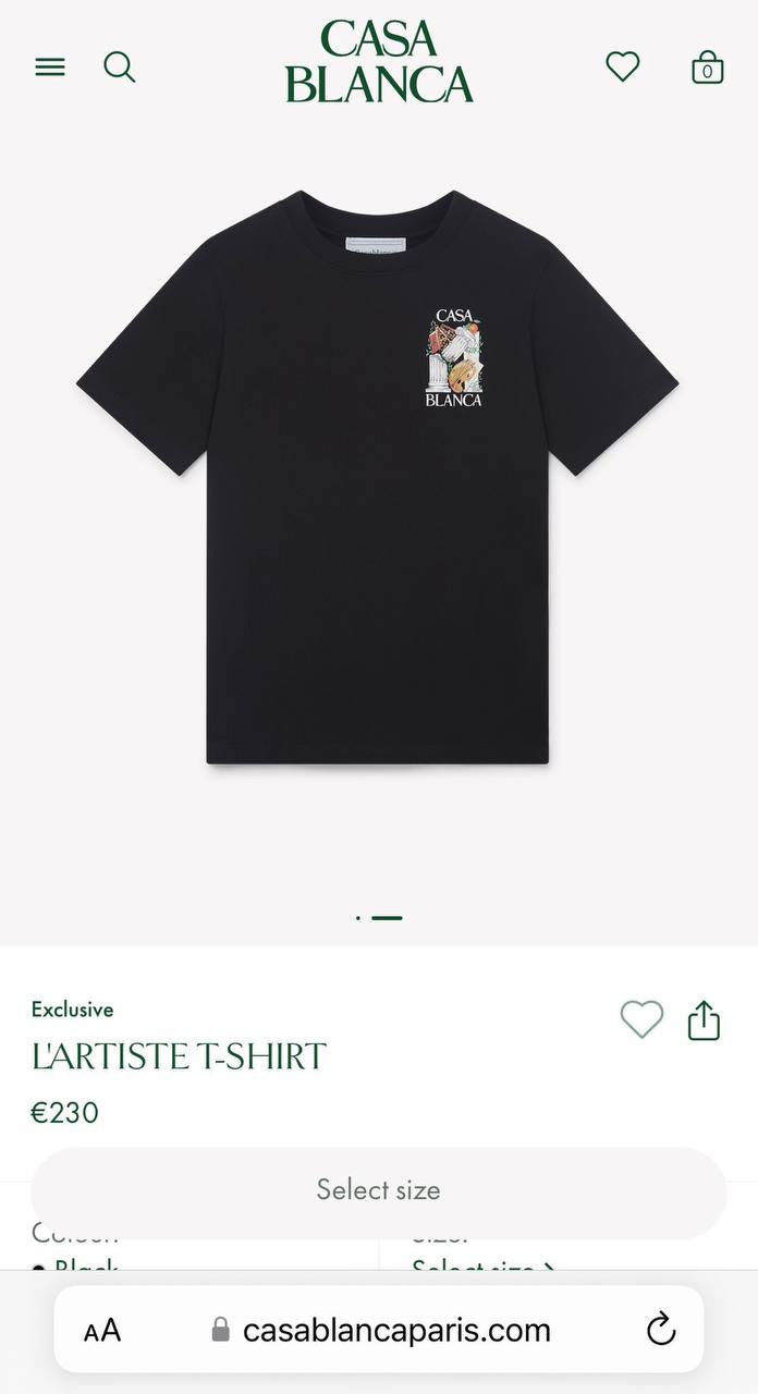 T-Shirt Casablanca Zwart (pilaar)