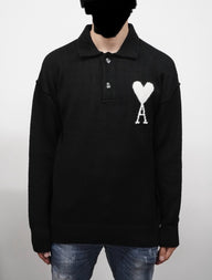 SWEATER AMI PARIS ZWART (KNOOP)