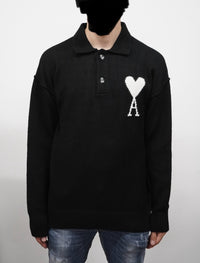 SWEATER AMI PARIS ZWART (KNOOP)