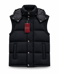 GUCCI GG CANVAS DOWN JACKET BLACK MET (AFNEEMBARE MOUWEN)