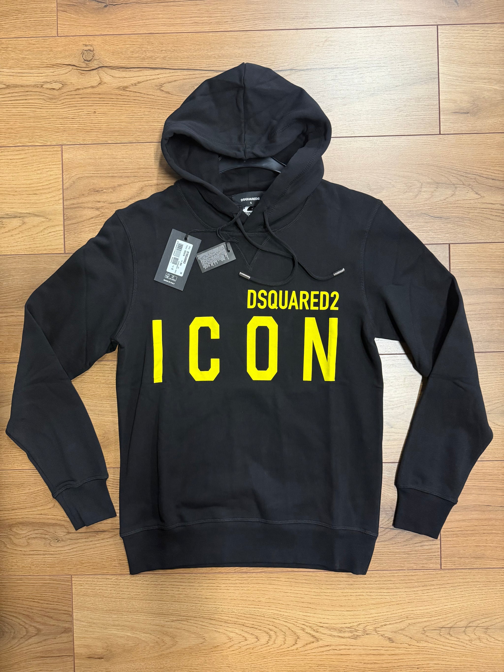DSQUARED ICON HOODIE ZWART GEEL