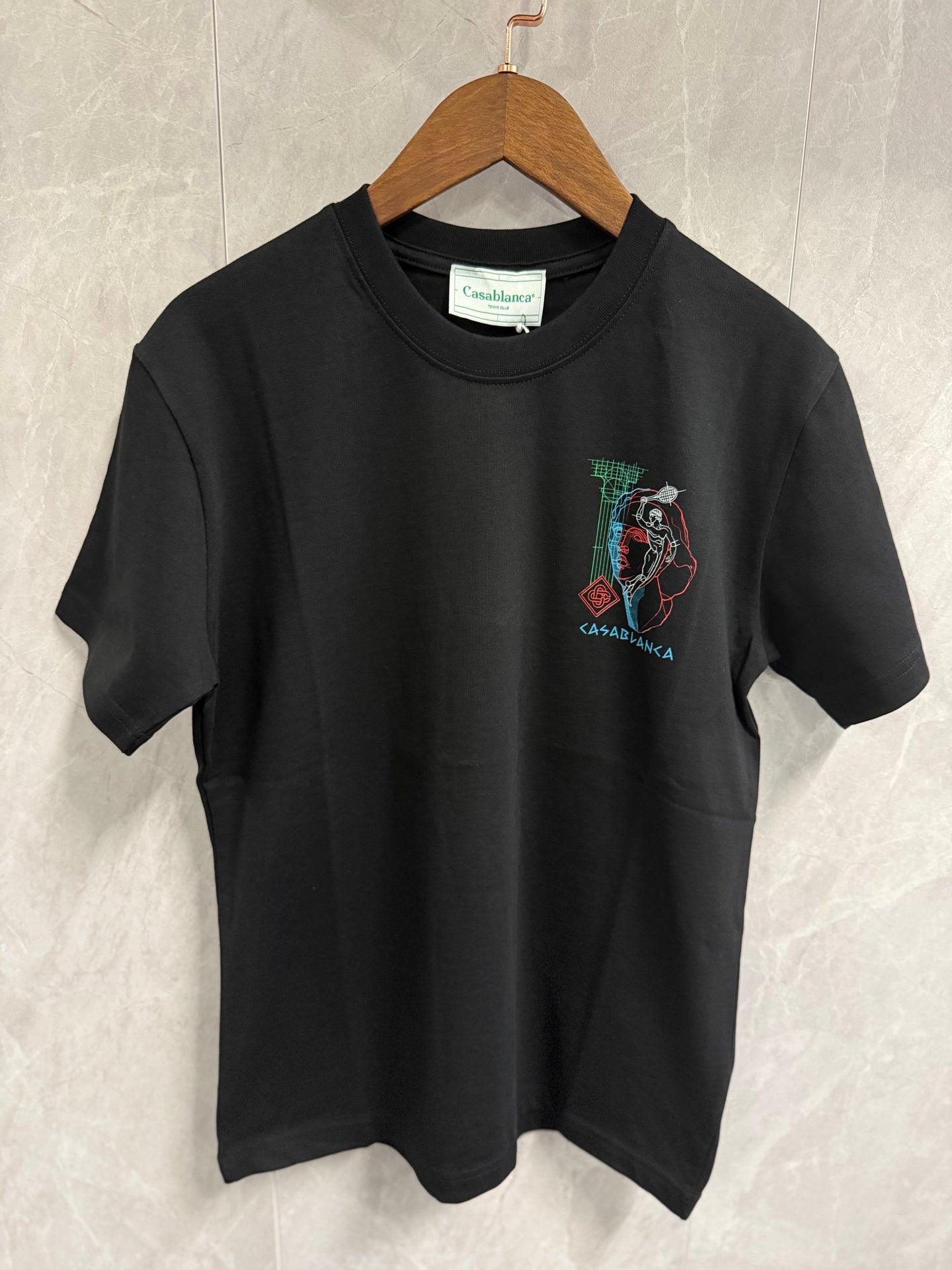T-Shirt Casablanca Koets Tennis Zwart