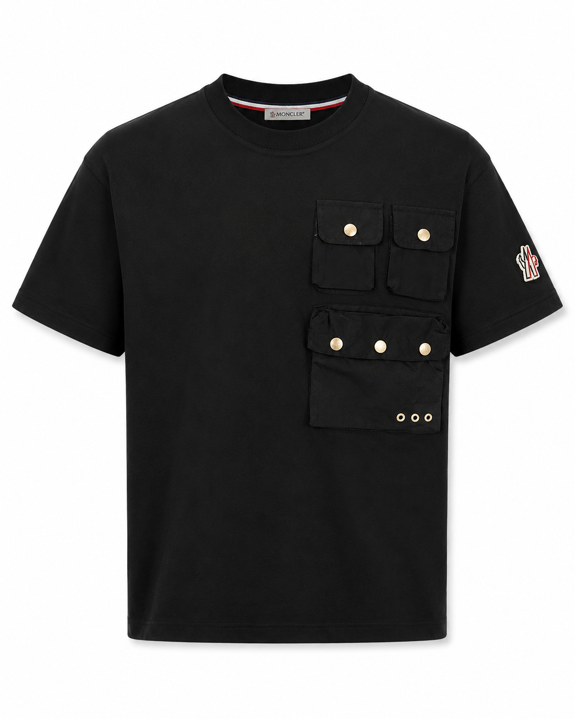 T-Shirt Moncler Borstzak Zwart