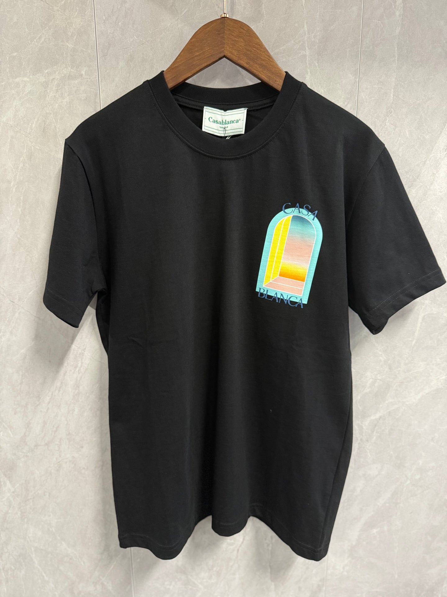 T-Shirt Casablanca Spiegel Zwart