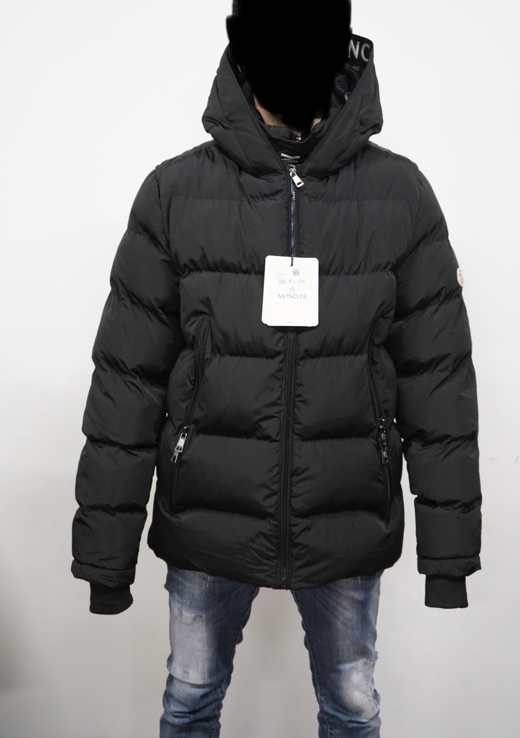 MONCLER WINTERJAS DUBBELRITS ZWART