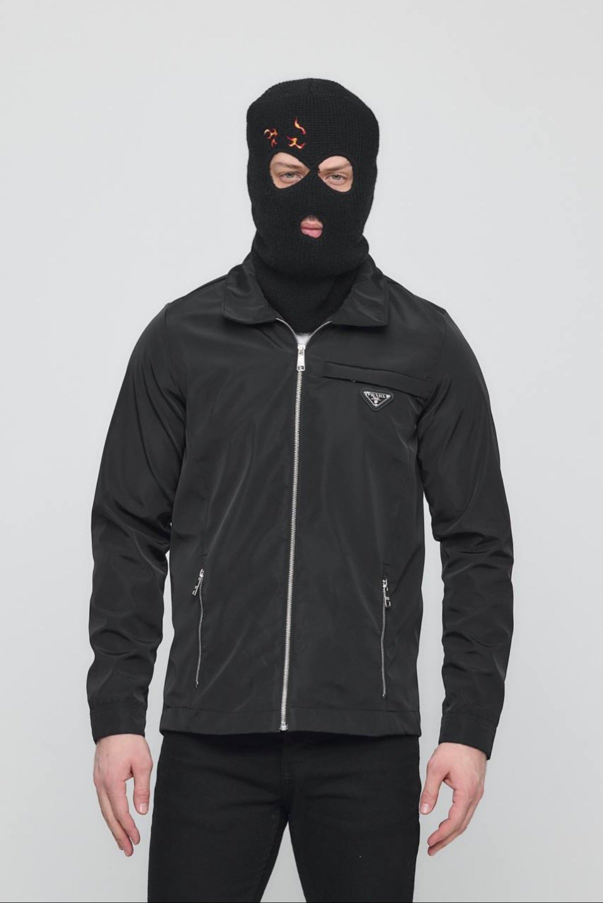 REGENJAS PRADA NYLON ZWART