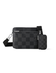 LV TRIO MESSENGER BAG GRIJS BLOKKEN