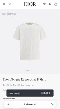 Dior Oblique T-Shirt Wit