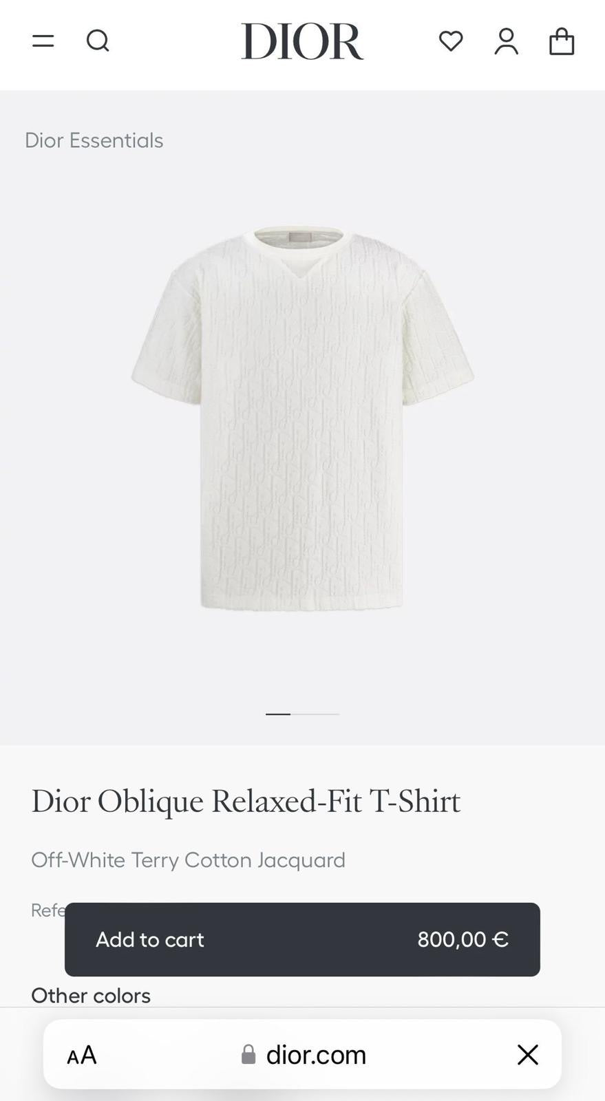 Dior Oblique T-Shirt Wit