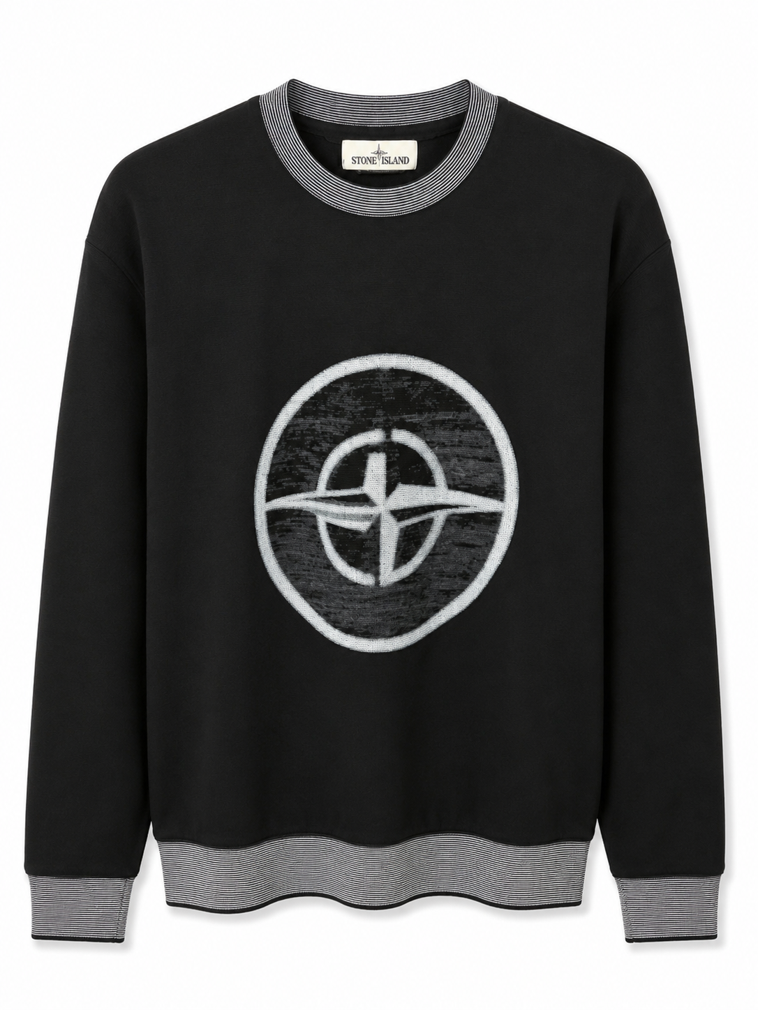 STONE ISLAND SWEATER WOL PRINT ZWART