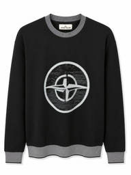 STONE ISLAND SWEATER WOL PRINT ZWART