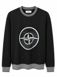 STONE ISLAND SWEATER WOL PRINT ZWART