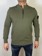 STONE ISLAND SWEATER ZIP OLIJF GROEN