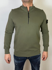 STONE ISLAND SWEATER ZIP OLIJF GROEN