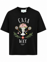 T-Shirt Casablanca Way Bloempot Zwart