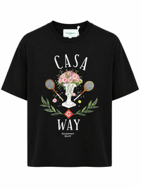 T-Shirt Casablanca Way Bloempot Zwart
