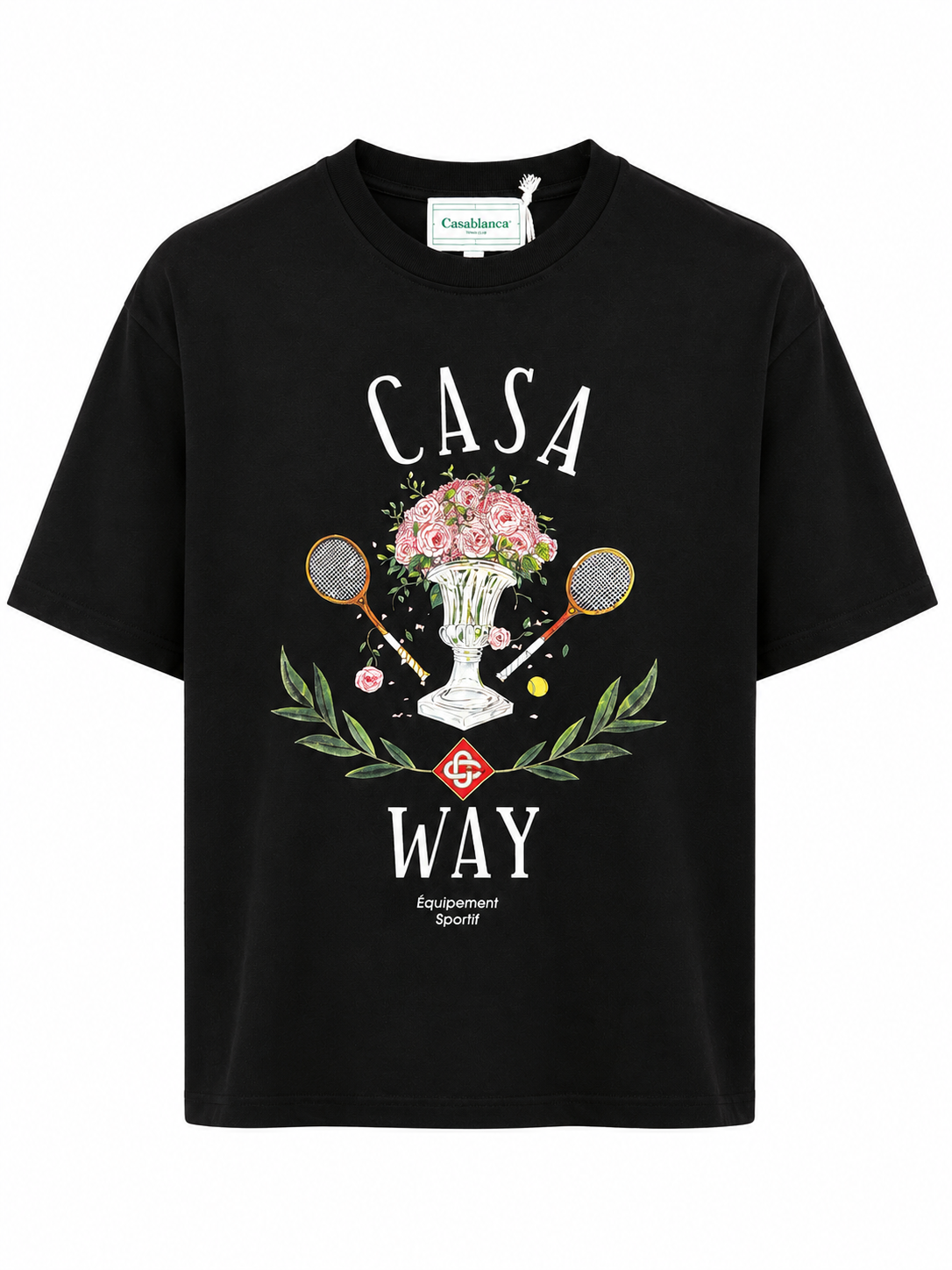 T-Shirt Casablanca Way Bloempot Zwart