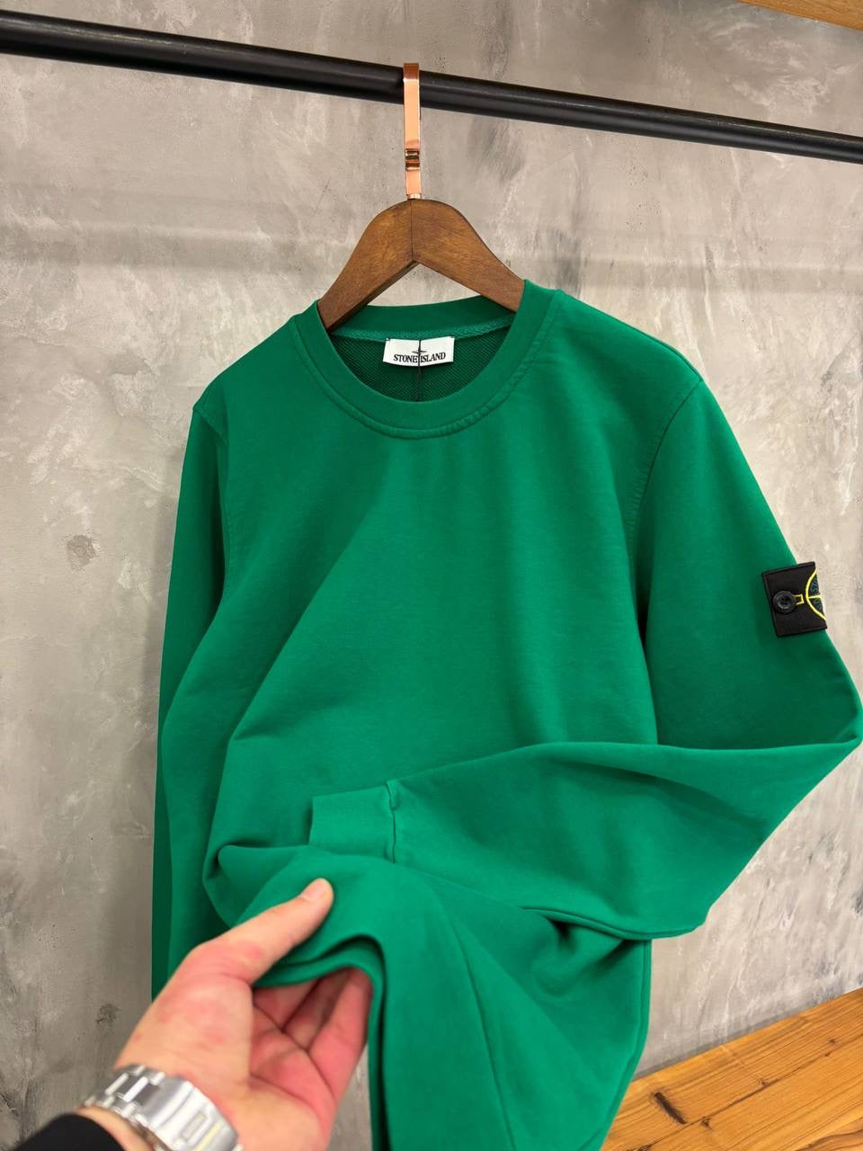 SWEATER STONE ISLAND ZEE GROEN