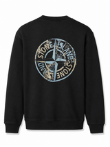 STONE ISLAND SWEATER (PRINT ACHTER) NAVY