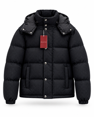 GUCCI GG CANVAS DOWN JACKET BLACK MET (AFNEEMBARE MOUWEN)