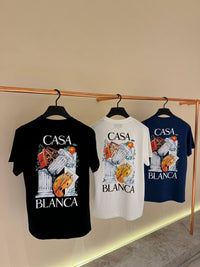 Casablanca T-Shirt Donker Blauw (pilaar)